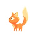 Funny red kitten, cute cartoon cat character vector Illustration Royalty Free Stock Photo