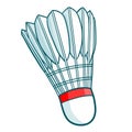 Funny red badminton shuttlecock - vector.