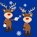 Funny reindeer xmas cartoon emotions set9