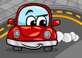 Funny retro car cartoon illustration