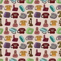 Funny retro cartoon phone seamless pattern