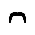 Funny retro fake mustache black icon. Mens moustache silhouette