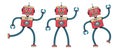 Funny retro robot poses