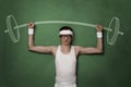 Funny retro sport nerd Royalty Free Stock Photo