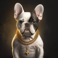 Funny and Rich pet animal dog in a classic - ai generated Royalty Free Stock Photo