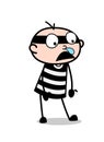 Funny Robber Running Nose Face Vector