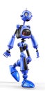 Funny and glossy robot cartoon