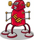 Funny robot or droid cartoon illustration