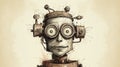 Funny Robot Face: Steampunk Cartoon Cartoon By Mikael Keeler