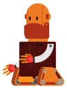 Funny robot in vintage style. Retro cartoon android
