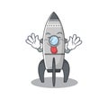 Funny rocket mascot design with Tongue out