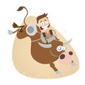 Funny rodeo riding cowboy