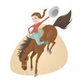 Funny rodeo riding girl