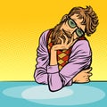 Funny romantic thinker man hipster Royalty Free Stock Photo