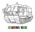 Funny rover car. Amphibious vehicle coloring book Royalty Free Stock Photo
