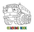 Funny rover car. Terrain vehicle coloring book Royalty Free Stock Photo