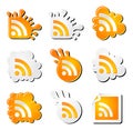 Funny rss icons set Royalty Free Stock Photo