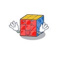 Funny rubic cube mascot design with Tongue out