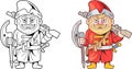 Funny russian soldier of the sixteenth century, design coloring book Royalty Free Stock Photo