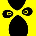FUNNY or SAD this symmetric yellow and black coloured illustration of a human face