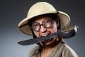 Funny safari hunter