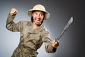 Funny safari hunter Royalty Free Stock Photo