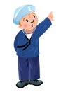 Funny sailor shows up Royalty Free Stock Photo