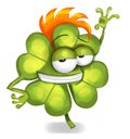 Funny Saint Patrick's Day cartoon Shamrock character.