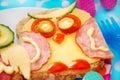 Funny sandwich with owl for child