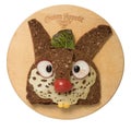 Funny sandwich rabbit made on cutting board