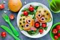 Funny sandwiches for children, animal shaped sandwich like a fro