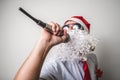 Funny santa claus babbo natale singing Royalty Free Stock Photo