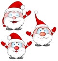 Funny santa claus cartoon set