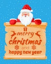 Funny santa claus character greeting. Royalty Free Stock Photo