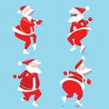 Funny Santa Claus dancing the twist, Christmas set Royalty Free Stock Photo