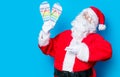 Funny Santa Claus have a fun with flip flops Royalty Free Stock Photo