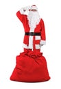 Funny santa claus salutes Royalty Free Stock Photo