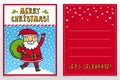 Funny Santa Claus vector Christmas greeting card design template Royalty Free Stock Photo