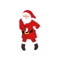 Funny Santa disco dancer, cartoon animation character, crazy retro dance.