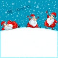 Funny Santa group enjoying Christmas