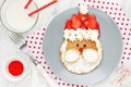 Funny santa pancake - Christmas breakfast idea for kid
