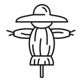 Funny scarecrow icon, outline style