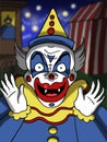 Scary Circus Clown Plays Peek-a-Boo