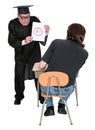 Funny School Teacher, Student Bad Failing Grade Royalty Free Stock Photo