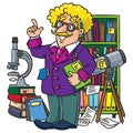 Funny scientist or inventor, Profesion ABC series Royalty Free Stock Photo