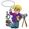 Funny scientist or inventor, Profesion ABC series Royalty Free Stock Photo