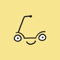 Funny scooter icon for your design