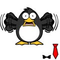 Funny screaming penguin cartoon kawaii expression