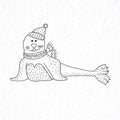 Funny seal. Nursery art. Minimalist scandinavian style.