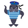 Funny seal sailor